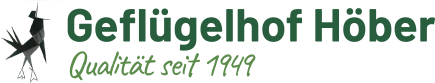 Logo des Geflügelhofs Höber mit dem Slogan „Qualität seit 1949“.